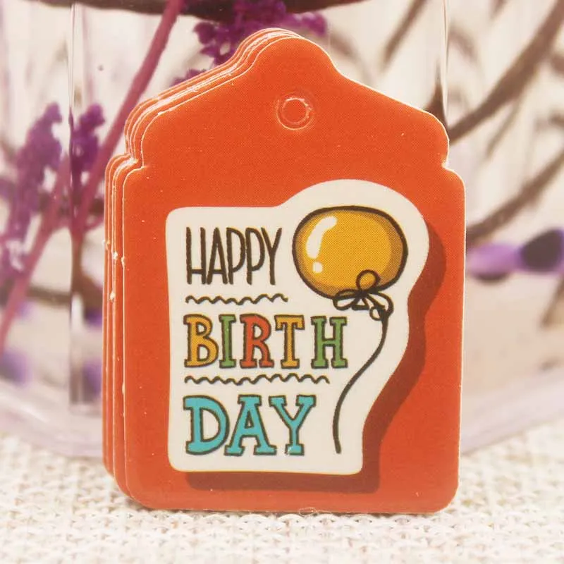 Feiluan новое поступление с днем рождения серии украшения бирка для подарков DIy полноцветный печати бумажные бирки Конфеты сувениры tag50pc+ 50 веревка