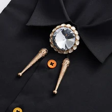 Летний мужской модный Повседневный Ретро крест с драгоценными камнями веревка большой алмаз корейский галстук бабочка Боло галстук Пуаро галстук