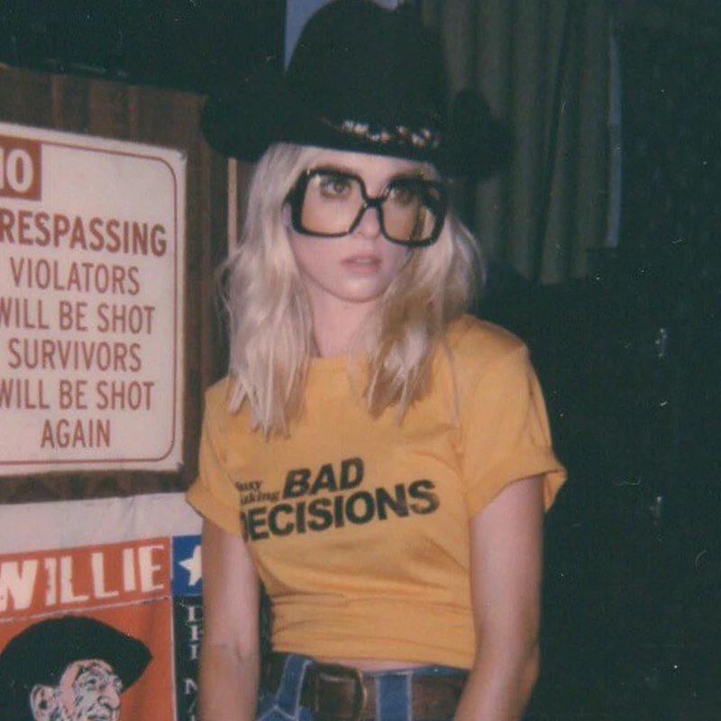 

Busy Making Bad Decisions Slogan Grunge Tops Tumblr Aesthetic Casual Tee Stylish Trendy Slogan Grunge T-Shirt Trendy Shirts