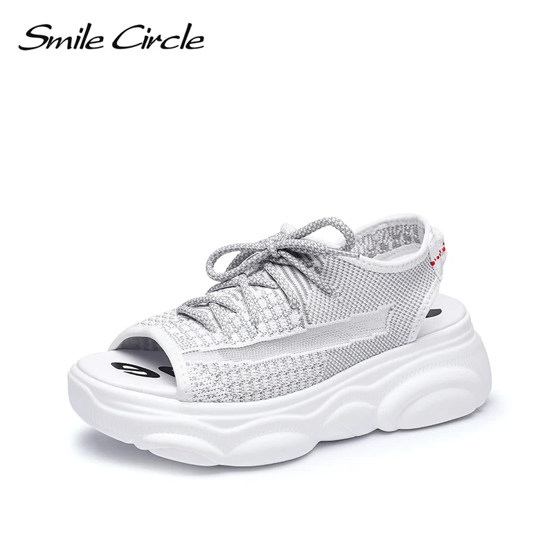 

Smile Circle 2019 Summer Style Casual Sandals For Women platform Shoes Fashion flat Platform Sandals Open Toes Shoes