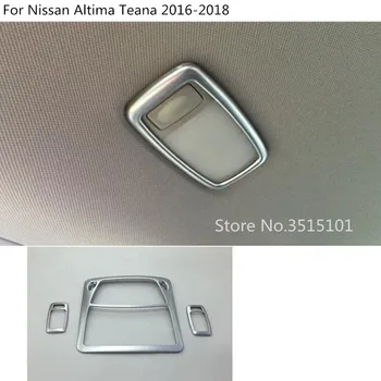 

Car ABS chrome front inner rear tail read reading switch light lamp frame trim parts 3pcs For Nissan Altima Teana 2016 2017 2018