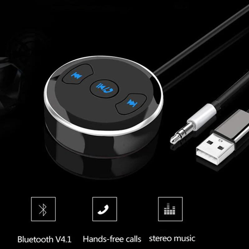 VAORLO Bluetooth 4,1 приемник беспроводной автомобильный комплект свободные руки с микрофоном 3,5 мм AUX аудио музыкальный адаптер USB порт Chargering