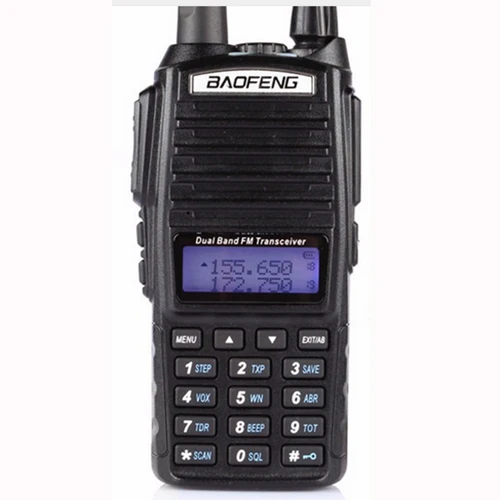 Портативный двухсторонний приемопередатчик Радио Walkie Talkie 10 км CB Ham Радио любительский для Vhf Uhf двухдиапазонный UV 82 UV82 Baofeng UV-82 plus - Цвет: Черный
