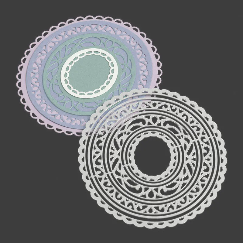 

Big Elliptical Lace Background Frame Metal Cutting Dies Scrapbooking Album DIY Card Craft Embossing Die Cuts New 2019 Arrival