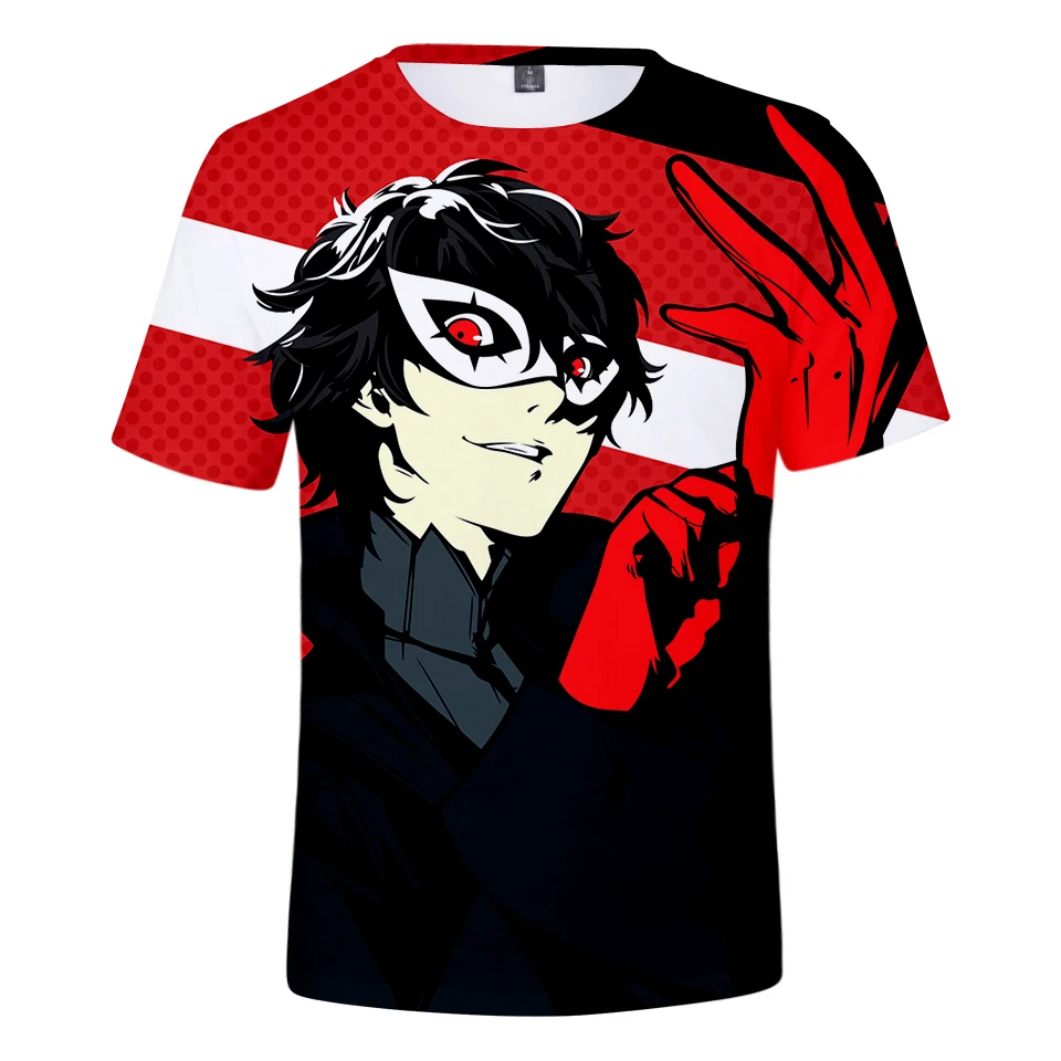 

2019 Hot Sale Persona 5 3D T shirt Men/women Summer Fashion Harajuku Short Sleeves 3D Print Persona 5 Men's Anime T-Shirt