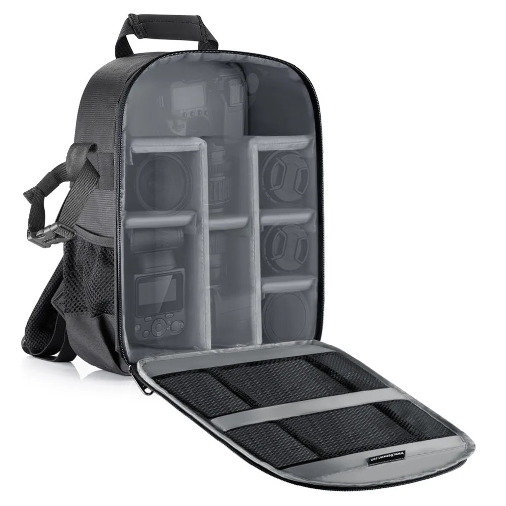 Neewer сумка для камеры водонепроницаемый противоударный разделительный рюкзак 11x6x14 дюймов с защитой для SLR/DSLR/беззеркального объектива камеры батарея