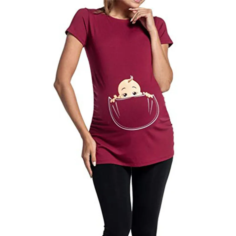 

Telotuny Maternity Clothings Women Nursing Top Women Pregnancy Short Sleeve Tops Cartoon Nusring Baby Maternity Clothes May28
