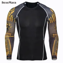 Новая одежда для бега Мужская компрессионная спортивная рубашка термальная футболка с длинным рукавом для мужчин s Фитнес Бодибилдинг Кожа плотная быстросохнущая Топы