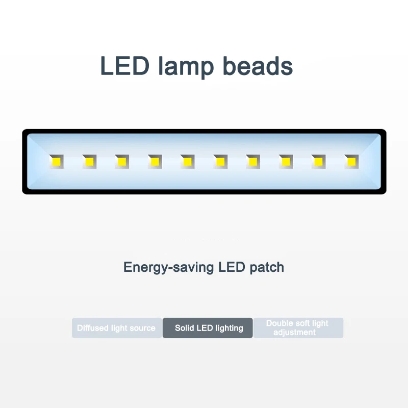 Table Lamp Rechargeable Foldable LED Eye-care Light with Clip for Reading Student HVR88