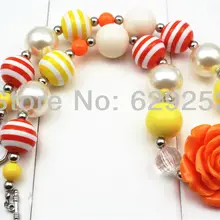 Комплект из 10 штук розы коренастый жевательная резинка детей прекрасный смешанный ярких цветов ожерелье cb055