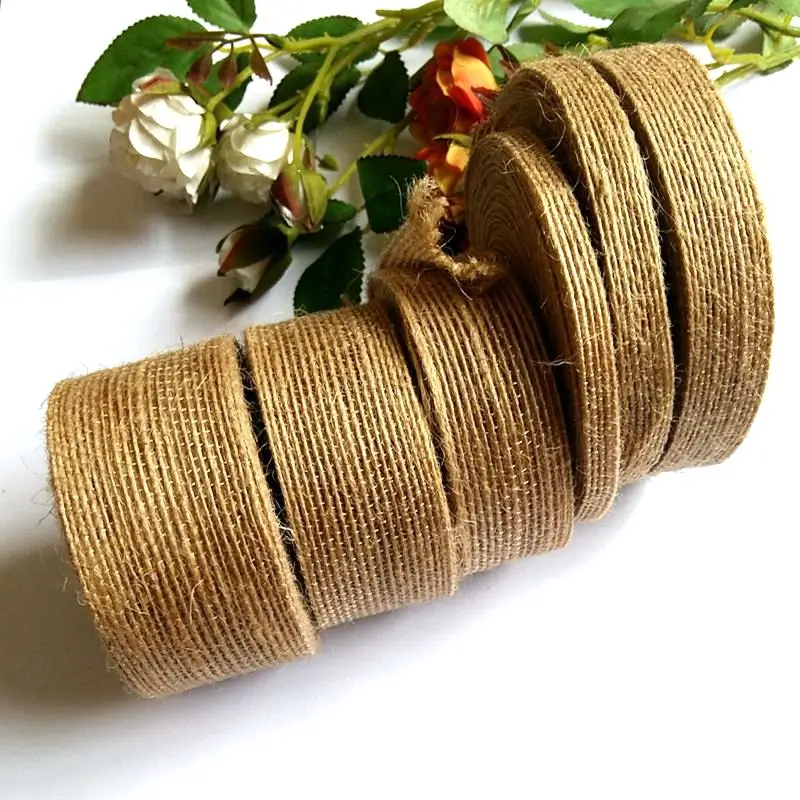 

5/10yards/lot 6-38mm Natural Vintage Ribbons Jute Hessian Burlap Ribbon Rustic Weddings Belt Strap Floristry Party Handwork Cra