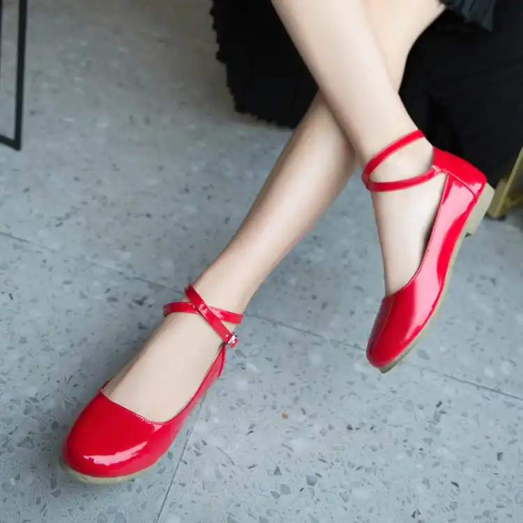 red patent leather mary janes