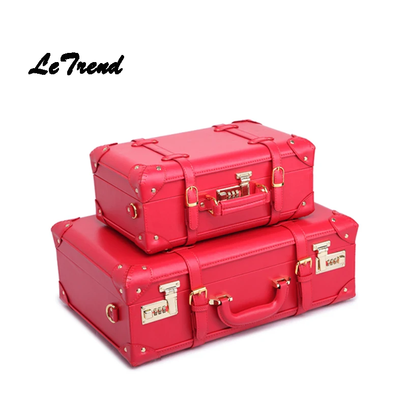 red suitcase vintage