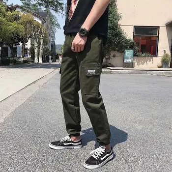 

New Fashion Jogger Men's Jogger Pants HipHop Straight Pants Men cheap high street long hiphop track streetwear casual mens