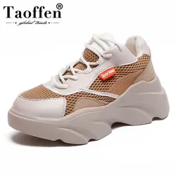 Taoffen/Женская Вулканизированная обувь, новые стильные кроссовки, повседневная обувь на шнуровке, женская повседневная обувь для отдыха