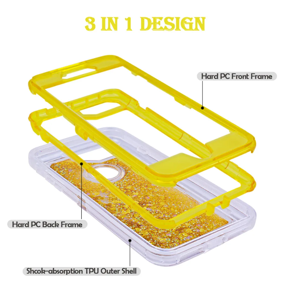 Грандиозный 3 в 1 зыбучие пески для iPhone 7 Чехол Блестящий с жидкостью Кристалл динамический все включено прозрачный PC обложка кожа Для iPhoen 7 Plus