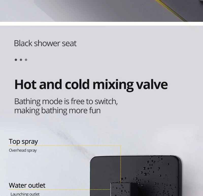 8 Matte Black Shower System Contain Shower Faucet Rough-in Valve Body and Shower Set (11)