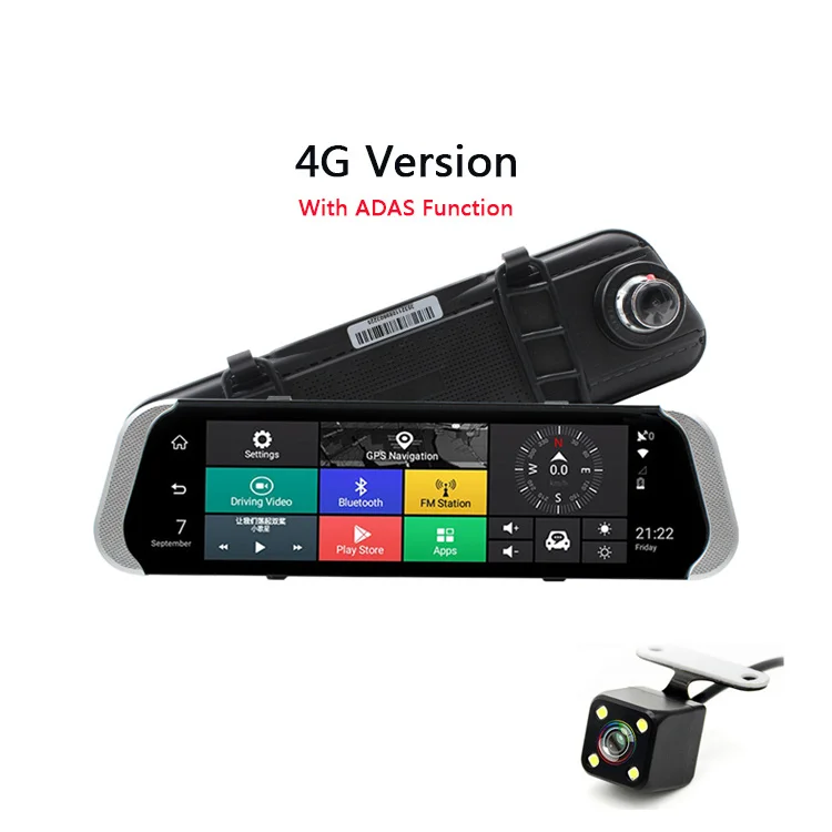 TOPSOURCE Автомобильный видеорегистратор 1" 3G/4G двойной объектив Android зеркало заднего вида dvr 1080P видео рекордер Dash cam ADAS gps wifi смарт-камера для автомобиля - Название цвета: 4G DVR