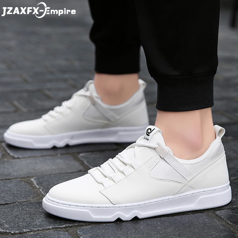 

Men White Flat Shoes Lace-up Spring Autumn Comfortable Men Sneakers Tenis Masculino Adulto Shoes Male Footwear