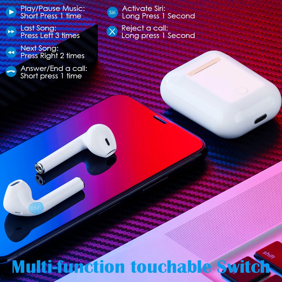 Беспроводные Bluetooth наушники TWS спортивные стереонаушники настоящие беспроводные