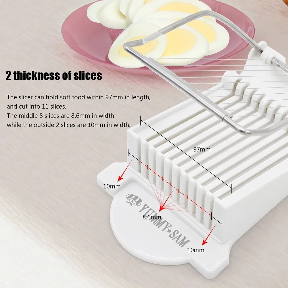 Luncheon Meat Slicer Cheese Boiled Egg Ham Cutter Fruit Slicer BPA Free 180°Rotatio (2)