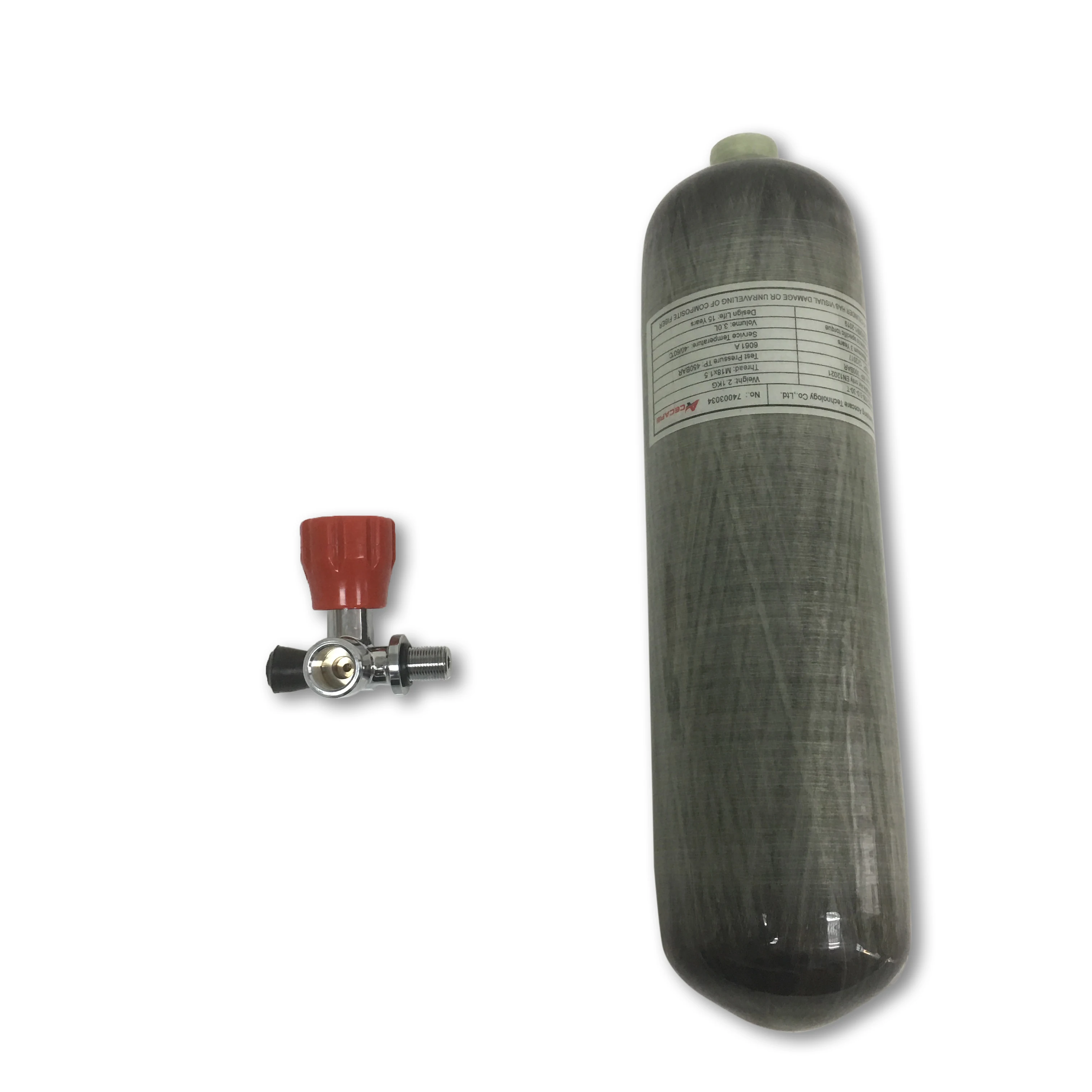 2018 высокое Давление 3l SCBA цилиндра углеродного волокна цилиндра большой композитный бутылку PCP цилиндра и красный VALVE-K Прямая доставка