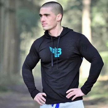 

Newest Men Running T-Shirts Long Sleeve Hoodie Stitching Coat Jacket Outwear Sport Tops