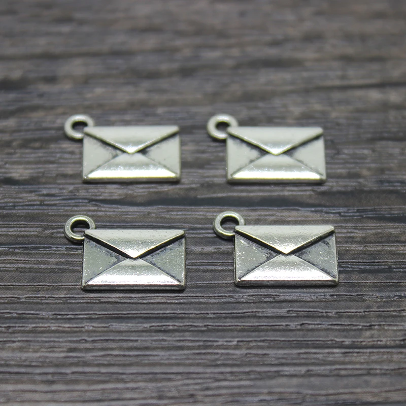 

25pcs 18*11mm Antique Silver Plated Envelope Charms Filigree Pendants Jewelry Making DIY Floating Charm