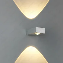 Крытый 6 Вт LED бра светильник удара Чипсет вверх/Подпушка лампа Спальня читальный зал серебристый/черный В виде ракушки