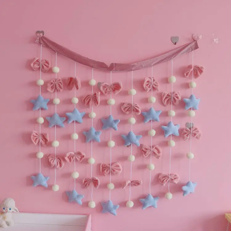 Розовый лук узел девушка Спальня декоративные шторы Детская комната занавески с принцессой Подвесные Украшения для празднования дня рождения звезды украшения