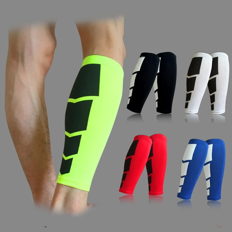 1 Pair Shin Guards Soccer Football Protective Pads Leg Calf Compression