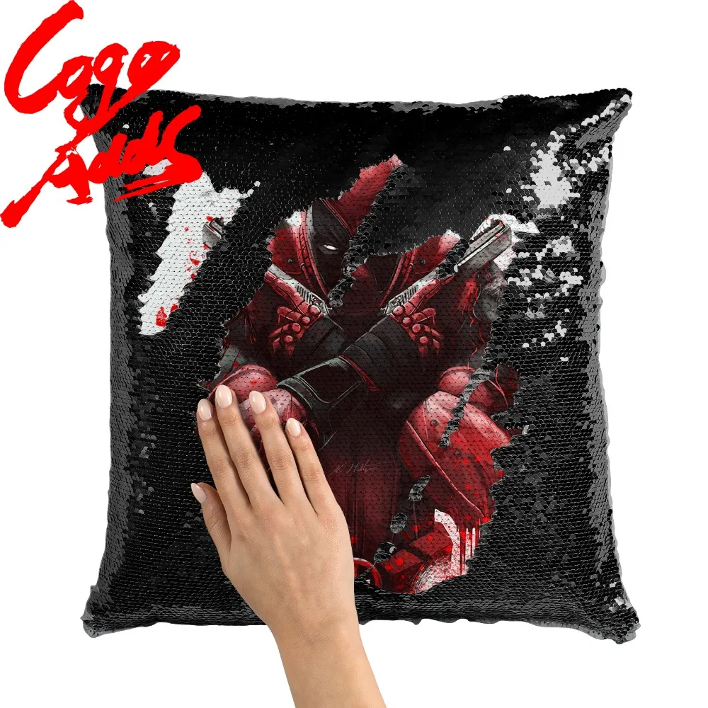 

Deadpool cheap throw pillow covers decorative pillow cover 40*40 sequin magic pillow