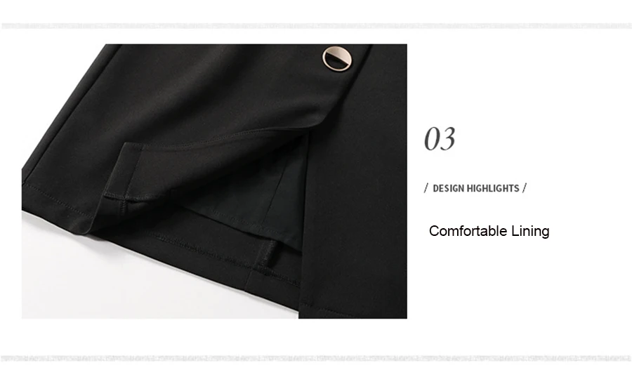 Autumn Winter Women Sexy Skirts High Waist Black Knee-Length Splitting Skirt Office Lady Business Type Wrap Skirt Single Button (6)