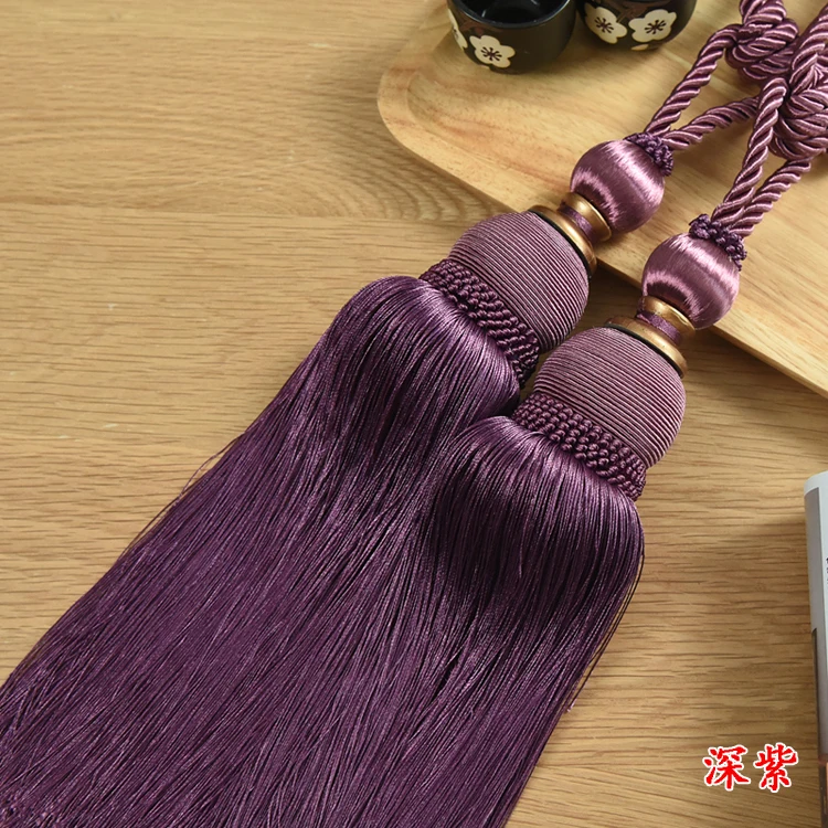 Lot de 4 attaches de rideaux à pompons, attaches de rideaux rétro