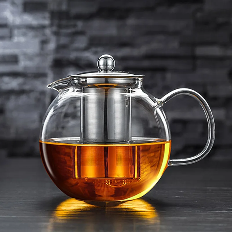 Heat resistant glass teapot tea set Stainless steel filter flower
