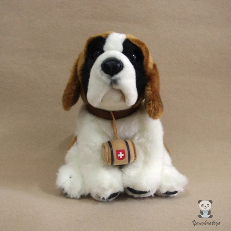 Soft Real Life Plush Dog Doll Toy Soft Saint Bernard Dogs Present Gifts