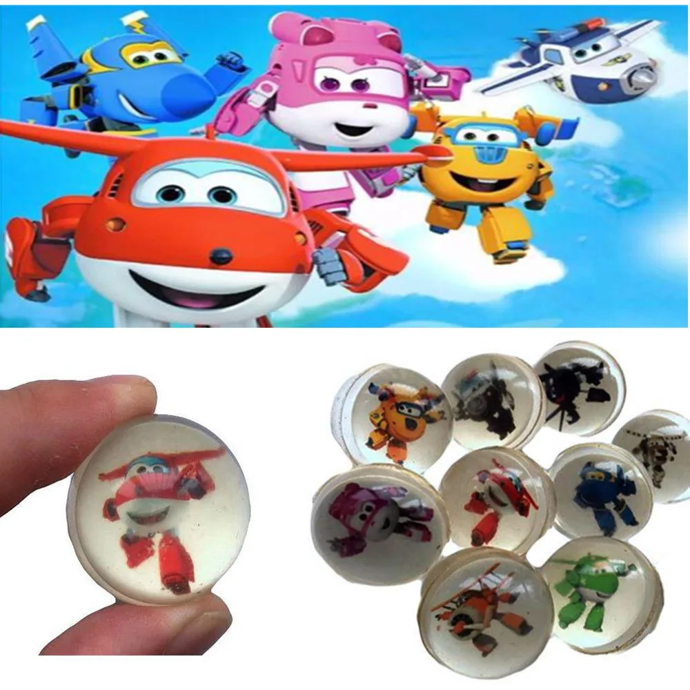

5 pcs/lot Super Wings Bounce Ball Soft Rubber Model Circular Color Printing High Elastic Ball Kid Gift Toy