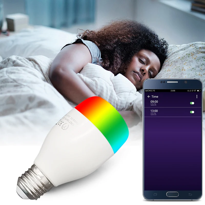 

7W RGBW E27 B26 Smart Bulb Wireless WiFi Remote Control Light for Alexa Google Home