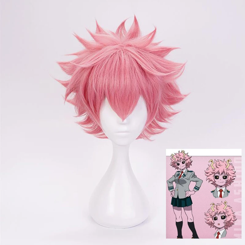 

Boku no Hero Academia Mina Ashido Wig Cosplay Costume Wigs My Hero Academia Men Women Short Synthetic Hair Party Role Play Wigs