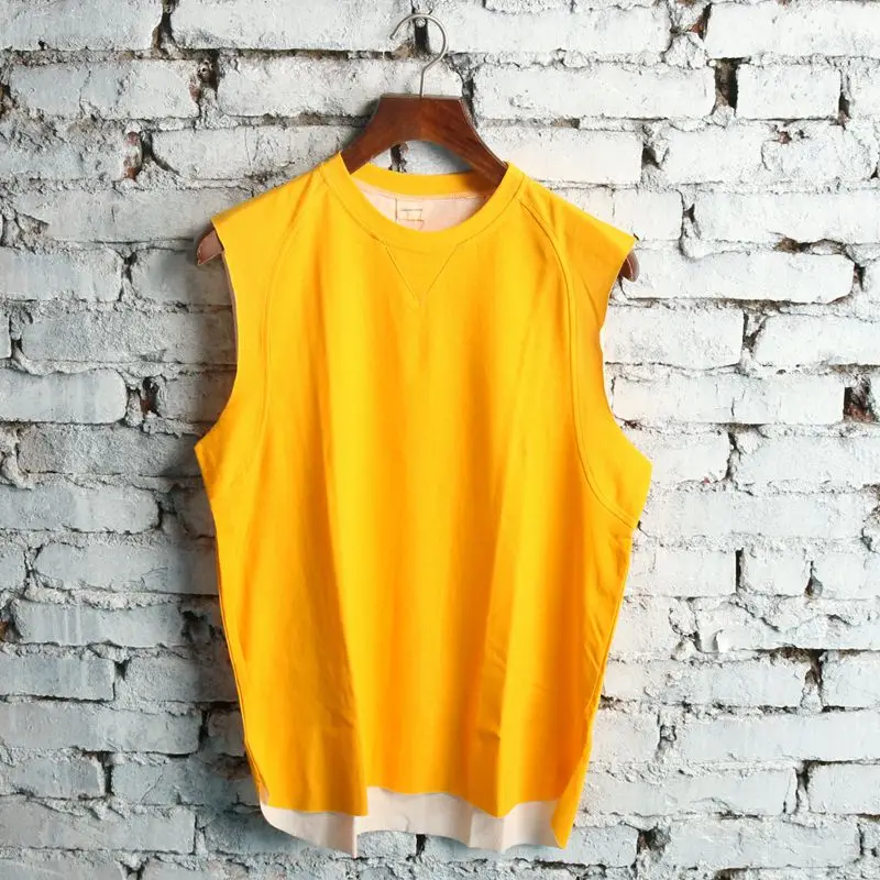 2018 Summer Japan And South Korea Asymmetrical Loose Large Yard Cotton Men Women Lovers Sleeveless T-shirt Vest Bottoming Shirt