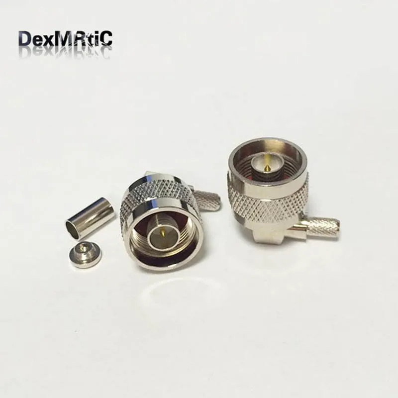 

1PC N Male Plug RF Coax Connector Right Angle Crimp for RG58,RG142,RG400,LMR195 Nickelplated NEW wholesale