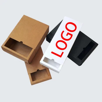 

New Brown kraft paper sliding box, cardboard drawer box, CD sleeve Brown slide box Custom gift box