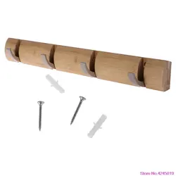 Новый 4-Крючки Настенные стойки деревянная вешалка для одежды для прихожей ванна шкаф комнаты
