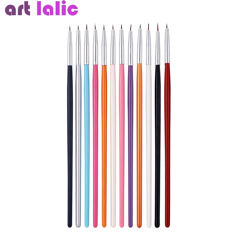 12Pcs/Lot Nail Art Brush Design Brushes Pen Fine Details Liner Tips