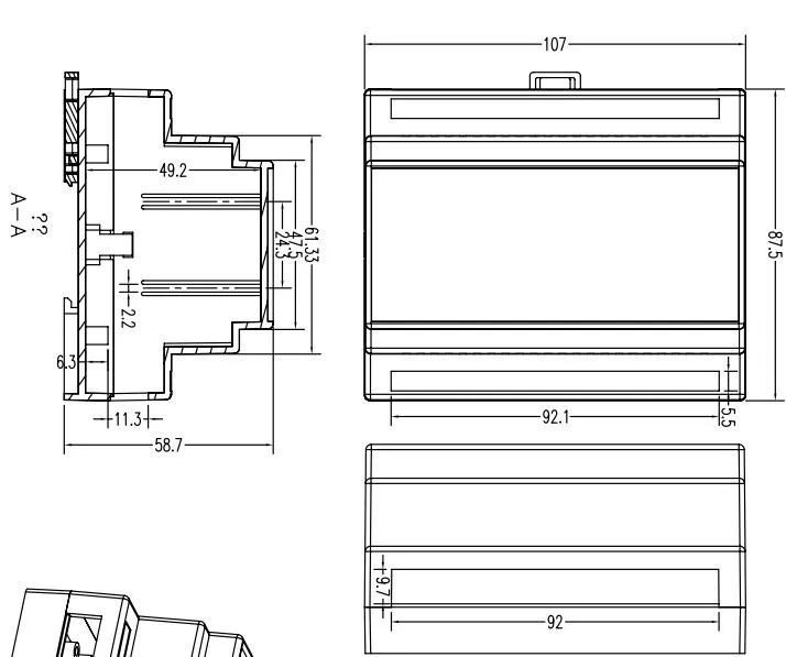 Пластиковый корпус для PCB на din-рейку корпус(1 шт) 107*88*60 мм diy розетка коробка электронный проект коробка