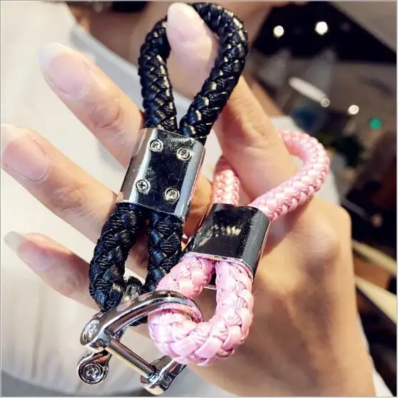 

10pcs New Car Styling Good Quality Leather keychain Key Chain Ring Keyring