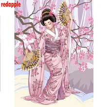 DIY фото на заказ, 3d Алмазная живопись наборы для вышивки крестом 5D полная квадратная мозаика Алмазная вышивка японское кимоно Женский домашний декор