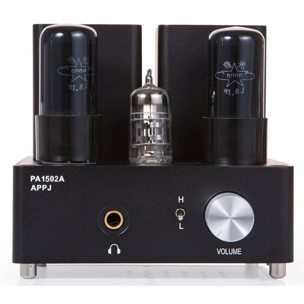 APPJ PA1502A 6N4+6P6PX2 Valve Tube Headphone Earphone Amplifier Class A Black Vintage HIFI