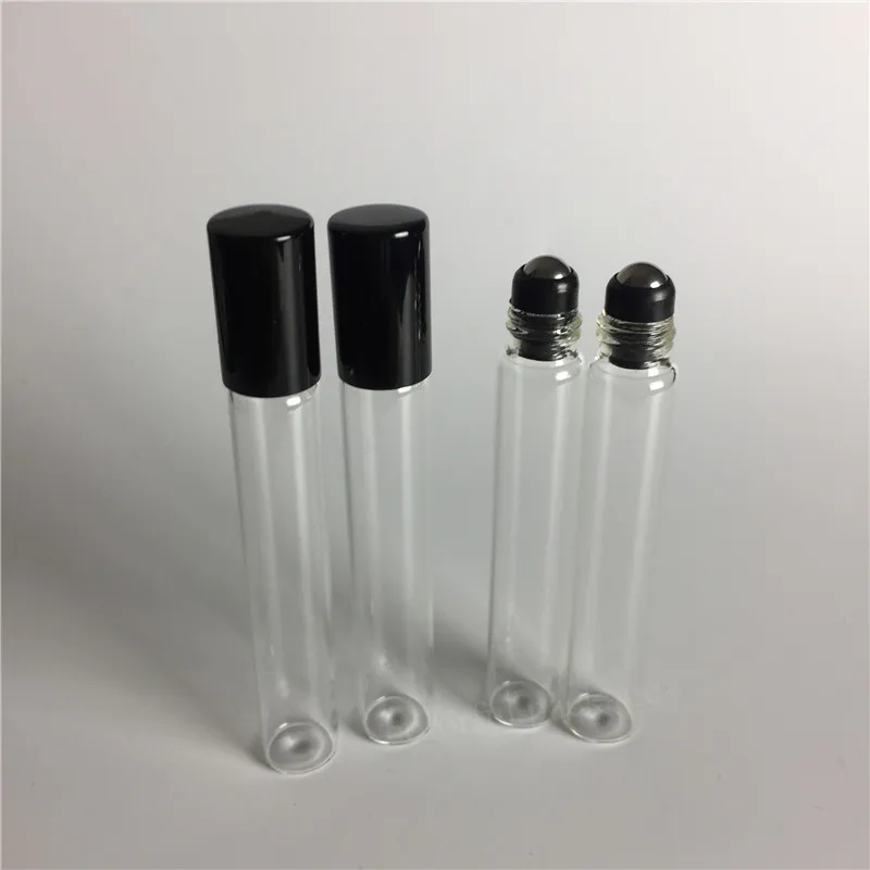 DHL 300pcs/lot 8ml/cc Empty Glass Vials Mini Glass Essential oils Bottles With Metal Roll on