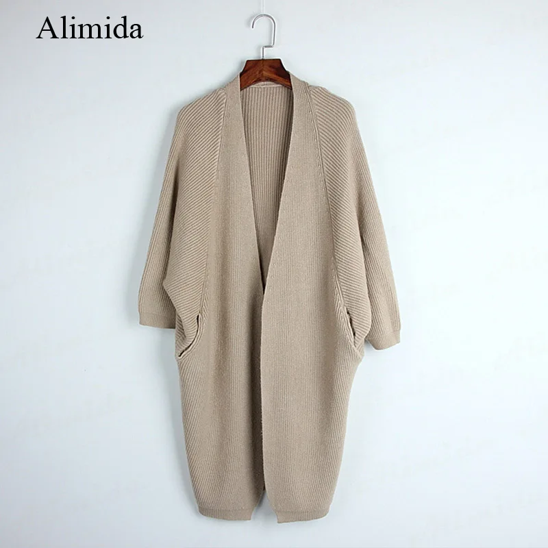 2017 New Fashion Women Sweater Cardigans Batwing Full Sleeve Plus Size Spring Loose Knitted Coat with Pocket